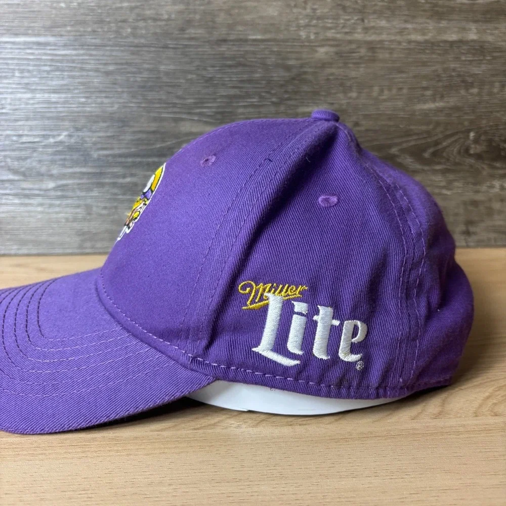 Minnesota Vikings Hat Cap Snap Back Purple NFL Football Miller Lite Adjustable